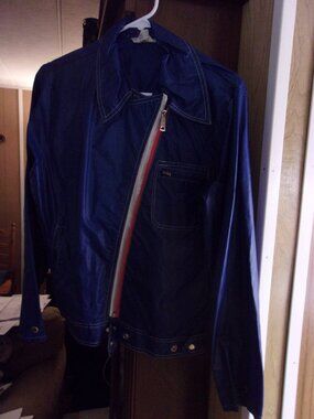 1970's Blue Womens Nylon Cire Jacket